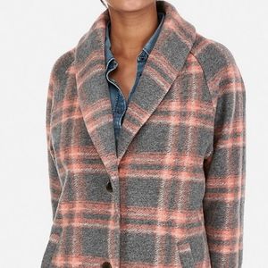 Express Medium Pink and Gray Coat
